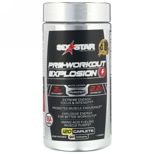 Six Star, プレワークアウトエクスプロージョン、カプレット120粒 (Discontinued Item)