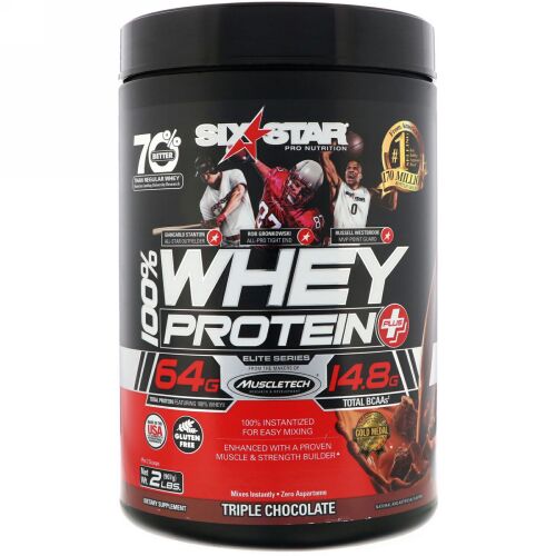 Six Star, Six Star Pro Nutrition（シックススター プロニュートリション）、100%ホエイタンパク質プラス、エリートシリーズ、トリプルチョコレート、907g（2ポンド）
