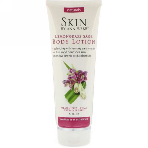 Skin By Ann Webb, ボディーローション、レモングラスセージ、8液量オンス (Discontinued Item)