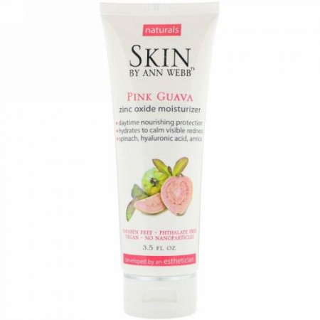 Skin By Ann Webb, 酸化亜鉛モイスチャライザー、ピンクグァバ、3.5液量オンス