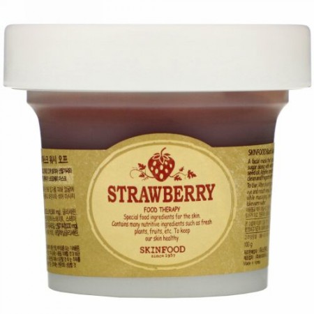 Skinfood, ブラックシュガー、ストロベリー・マスク・ウォッシュオフ、100 g