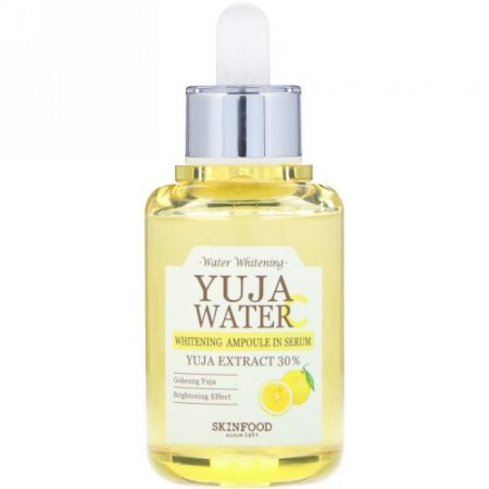 Skinfood, Yujaウォーター、ホワイトニングアンプルセラム、1.48液量オンス (44 ml) (Discontinued Item)