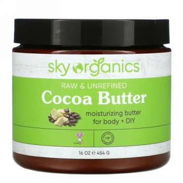 Sky Organics, Cocoa Butter, Raw & Unrefined, 16 oz (454 g)