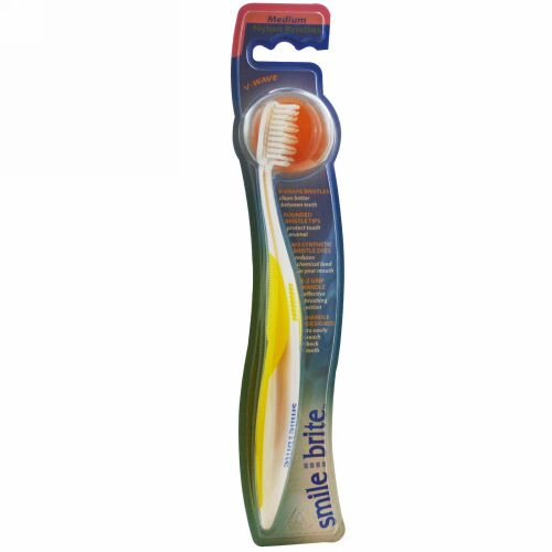 Smile Brite, V-ウェーブ歯ブラシ、 ミディアム、 1本 (Discontinued Item)