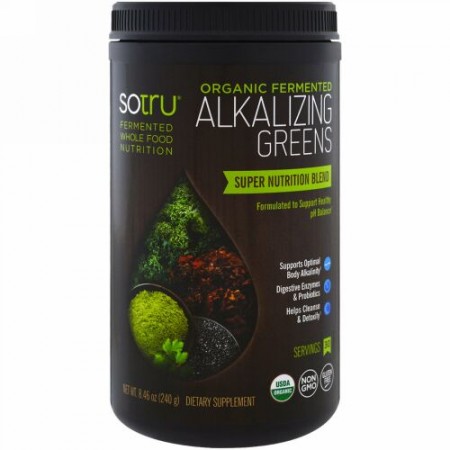 SoTru, オーガニック発酵アルカリ化グリーン、8.46 oz (240 g) (Discontinued Item)