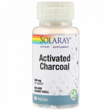 Solaray, 活性炭、280mg、ベジキャップ90個 (Discontinued Item)