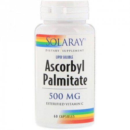 Solaray, パルミチン酸アスコルビル、500 mg、60 錠