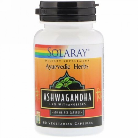 Solaray, アシュワガンダ、470mg、植物性カプセル60錠