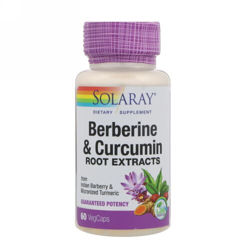 Solaray, Berberine & Curcumin Root Extracts, 60 VegCaps