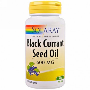 Solaray, ブラックカラントシードオイル、600 mg、ソフトジェル 90 錠