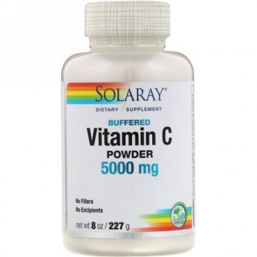 Solaray, Buffered Vitamin C Powder, 5,000 mg, 8 oz (227 g) (Discontinued Item)