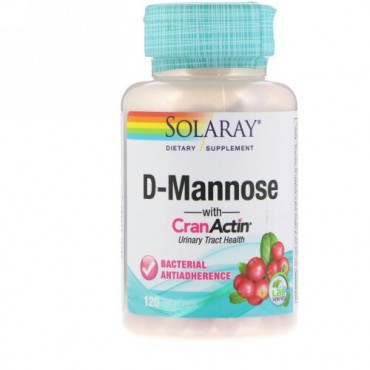 Solaray, D-マンノース、クランアクチン（CranActin）配合、ベジキャップ使用 120 錠