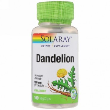 Solaray, Dandelion, 520 mg, 100 VegCaps (Discontinued Item)
