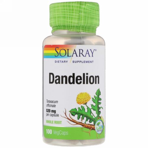 Solaray, Dandelion, 520 mg, 100 VegCaps (Discontinued Item)
