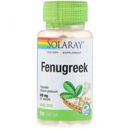Solaray, Fenugreek, 620 mg, 100 VegCaps (Discontinued Item)