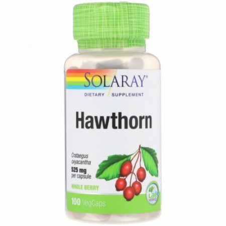 Solaray, ホーソーン、525 mg、ベジキャップ100個