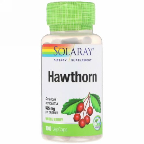 Solaray, ホーソーン、525 mg、ベジキャップ100個