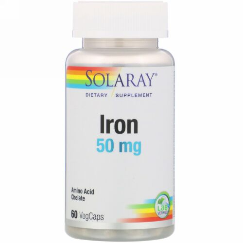 Solaray, 鉄分、50mg、ベジカプセル60粒