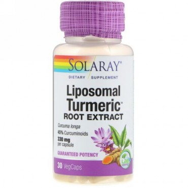 Solaray, Liposomal Turmeric Root Extract, 330 mg, 30 VegCaps (Discontinued Item)