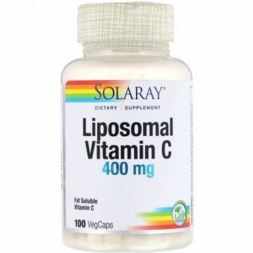 Solaray, リポソームビタミンC、400mg、植物性カプセル100錠