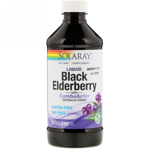 Solaray, 液体ブラックニワトコとサンブアクチン, 8 fl oz (240 ml) (Discontinued Item)