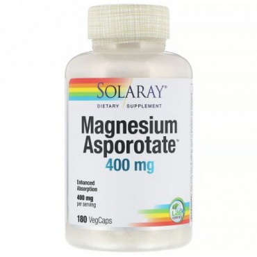 Solaray, アスポロテートマグネシウム、400 mg、180 VegCaps