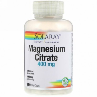 Solaray, マグネシウムキレート、400 mg、180ベジカプセル