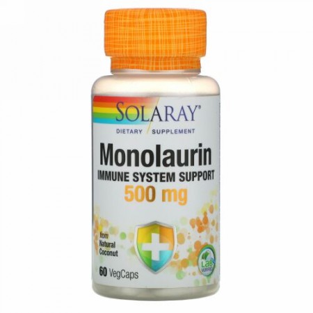 Solaray, モノラウリン、500mg、ベジカプセル60粒