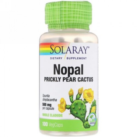 Solaray, Nopal, Prickly Pear Cactus, 500 mg, 100 VegCaps (Discontinued Item)
