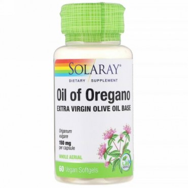 Solaray, オイルオブオレガノ、150mg、植物性ソフトジェル60粒