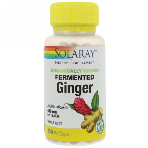 Solaray, オーガニック発酵生姜、400 mg 、100植物性カプセル (Discontinued Item)