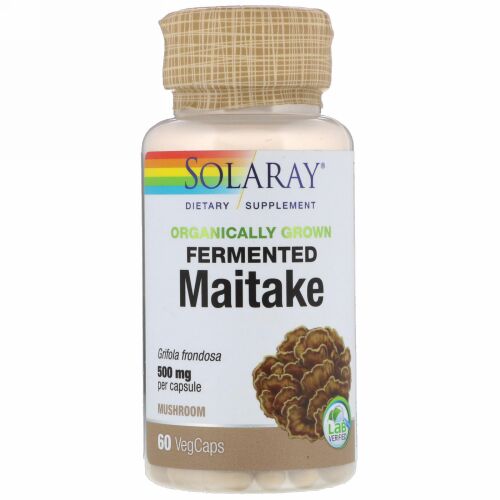 Solaray, Organically Grown Fermented Maitake, 500 mg, 60 VegCaps (Discontinued Item)