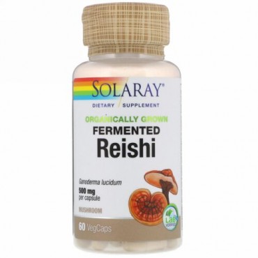 Solaray, 有機栽培発酵レイシ、500 mg, 植物カプセル60粒 (Discontinued Item)