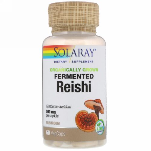 Solaray, 有機栽培発酵レイシ、500 mg, 植物カプセル60粒 (Discontinued Item)
