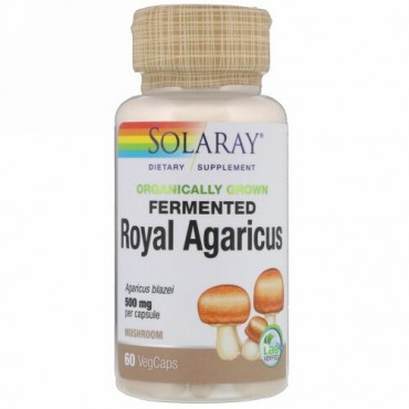 Solaray, オーガニック発酵ロイヤルアガリクス、キノコ、500 mg、60植物性カプセル (Discontinued Item)