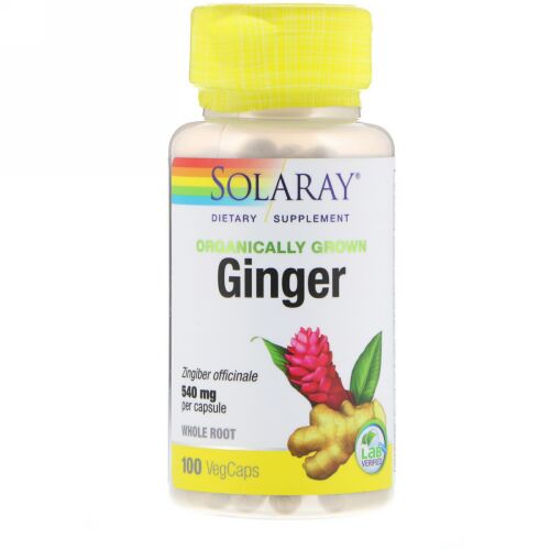 Solaray, Organically Grown Ginger, 540 mg, 100 VegCaps