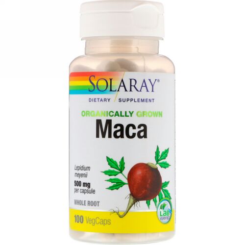 Solaray, Organically Grown Maca, 500 mg, 100 VegCaps (Discontinued Item)