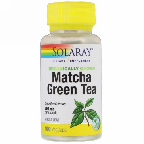 Solaray, オーガニック栽培の抹茶、300mg、植物性カプセル100錠 (Discontinued Item)