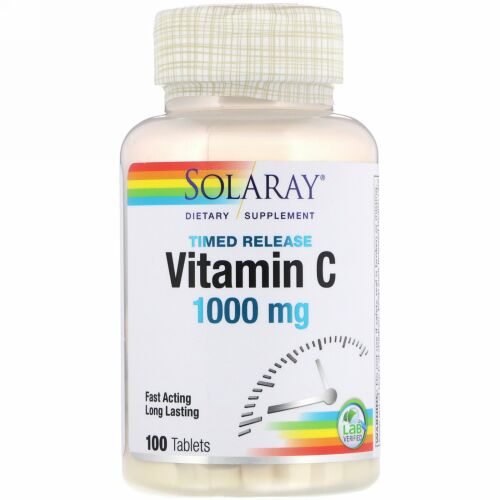 Solaray, 持続放出ビタミンC、1000mg、タブレット100粒