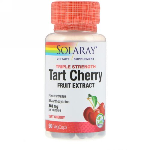 Solaray, トリプルストレングス・タルトチェリーフルーツエキス、340mg、ベジキャップ90個 (Discontinued Item)