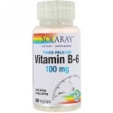 Solaray, Vitamin B-6, Time Release, 100 mg, 60 VegCaps (Discontinued Item)