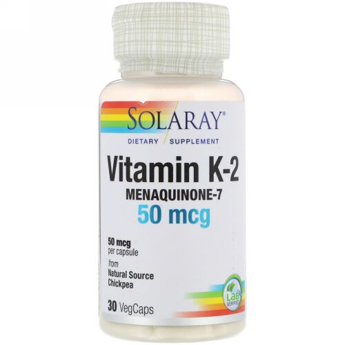 Solaray, ビタミン K-2、メナキノン-7、50 mcg、ベジキャップ使用 30 錠 (Discontinued Item)