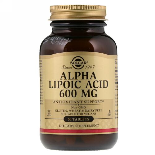 Solgar, アルファリポ酸、 600 mg、 50錠
