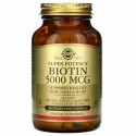 Solgar, ビオチン、5,000mcg、植物性カプセル100粒