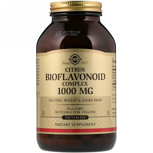 Solgar, シトラス・バイオフラボノイド複合体, 1000 mg, 250 錠