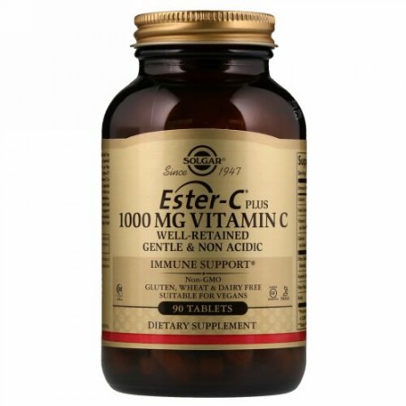 Solgar, エステルCプラス、ビタミンC 1000 mg、90錠