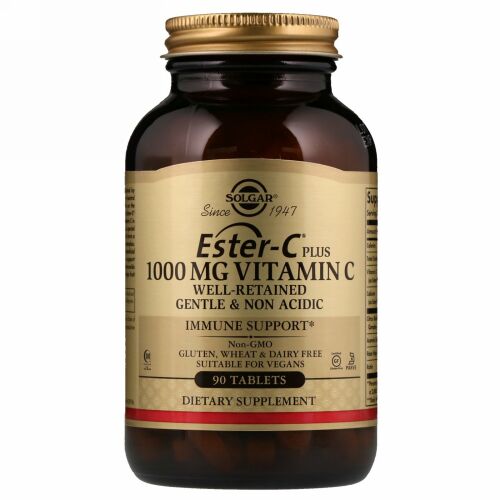 Solgar, エステルCプラス、ビタミンC 1000 mg、90錠