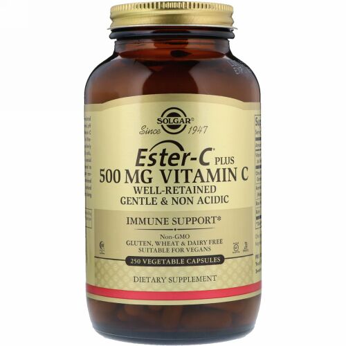 Solgar, エステル-Cプラス、500 mg、250植物性カプセル