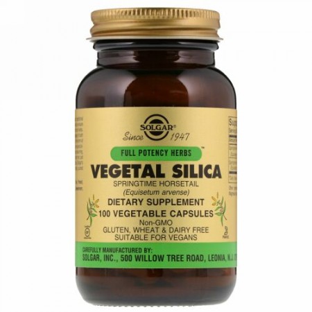 Solgar, Full Potency Herbs, Vegetal Silica, 100 Vegetable Capsules (Discontinued Item)