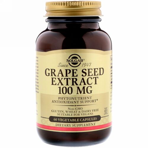 Solgar, ブドウ種子エキス、100mg、植物性カプセル60錠
